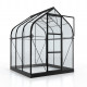 Gewächshaus Orion 3,8m² schwarz aus Aluminium und 3mm Sicherheitsglas - Vitavia