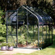 Gewächshaus Orion 5,0m² schwarz aus Aluminium und 3mm Sicherheitsglas - Vitavia